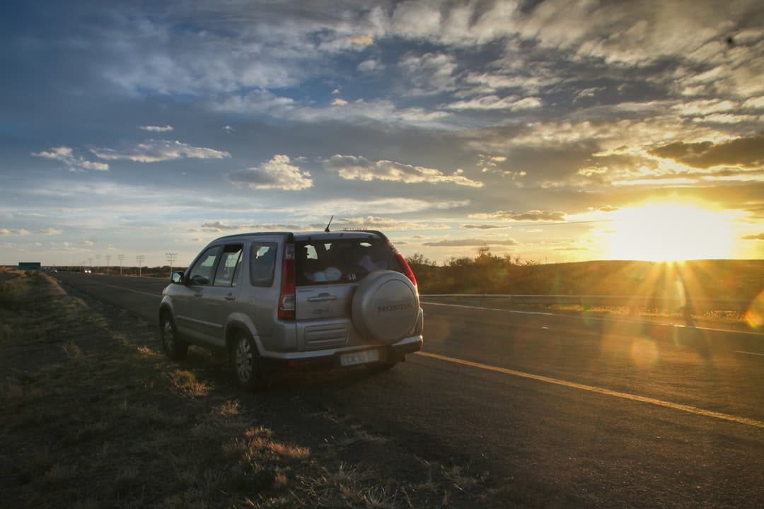 African road sunset